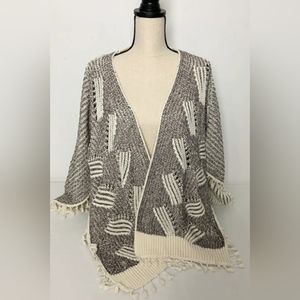 Anthropologie Women's Beige/Cream/Black Poncho